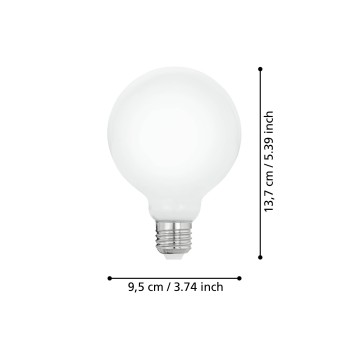 Bec LED decorativ E27 G95 Eglo 110041, 7W, 806lm, 2700K