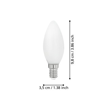 Bec LED E14 C35 Eglo 110044, 7W, 806lm, 2700K