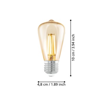 Bec LED decorativ E27 ST48 Eglo 110054, 4W, 270lm, 2200K