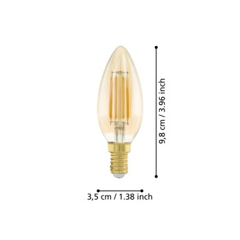 Bec LED decorativ E14 C35 Eglo 110058, 4W, 270lm, 2200K