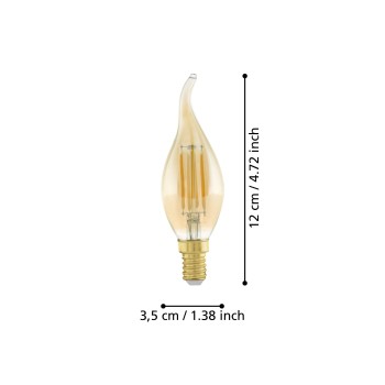 Bec LED decorativ E14 Eglo 110059, 4W, 270lm, 2200K