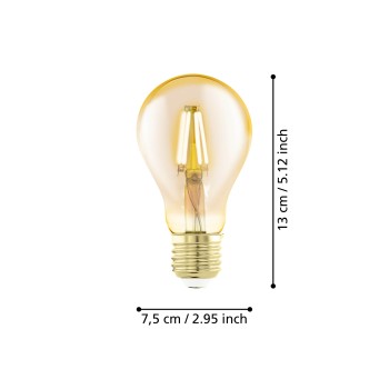 Bec LED decorativ E27 A75 Eglo 110062, 4W, 300lm, 1700K