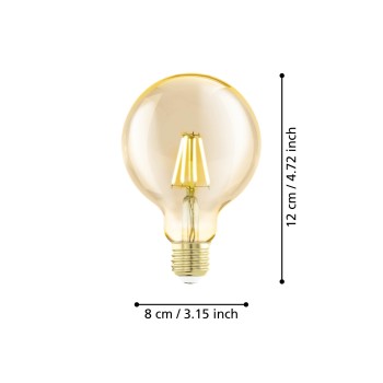 Bec LED decorativ E27 G80 Eglo 110063, 4W, 300lm, 1700K