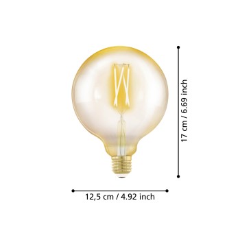 Bec LED decorativ E27 G125 Eglo 110065, 4W, 300lm, 1700K