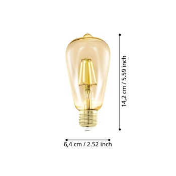Bec LED decorativ E27 ST64 Eglo 110067, 4W, 300lm, 1700K
