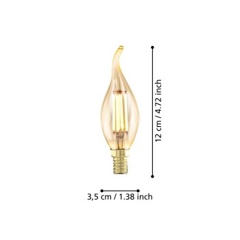 Bec LED decorativ E14 Eglo 110071, 4W, 300lm, 1700K