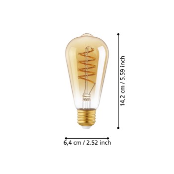 Bec LED decorativ E27 ST64 Eglo 110077, 4W, 270lm, 2200K