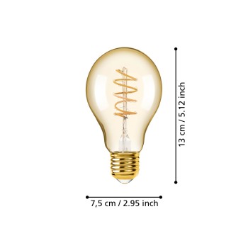 Bec LED decorativ E27 A75 Eglo 110078, 4W, 245lm, 2000K