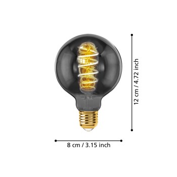 Bec LED decorativ E27 G80 Eglo 110085, 4W, 100lm, 2000K
