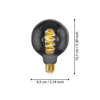 Bec LED decorativ E27 G95 Eglo 110086, 4W, 100lm, 2000K