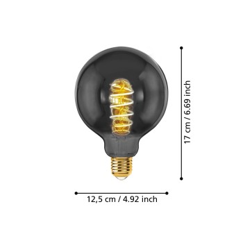 Bec LED decorativ E27 G125 Eglo 110087, 4W, 100lm, 2000K