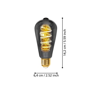 Bec LED decorativ E27 ST64 Eglo 110088, 4W, 100lm, 2000K