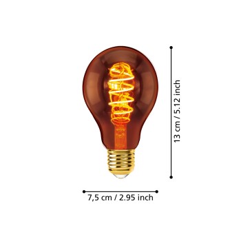 Bec LED E27 A75 Eglo 110089, 4W, 30lm, 2000K