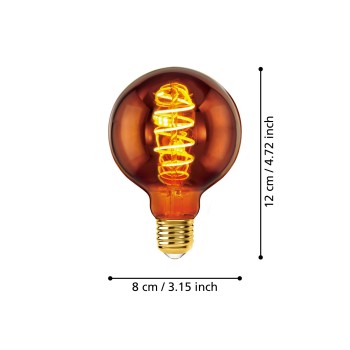 Bec LED decorativ E27 G80 Eglo 110091, 4W, 30lm, 2000K