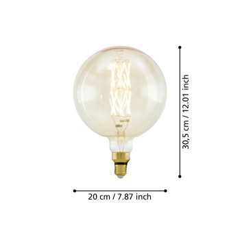 Bec LED decorativ E27 Eglo 110112, 8W, 806lm, 2100K