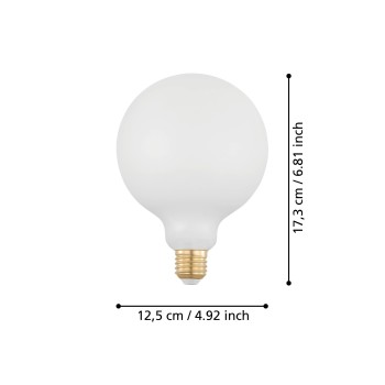 Bec LED decorativ E27 G125 Eglo 110123, 7.5W, 806lm, 2700K