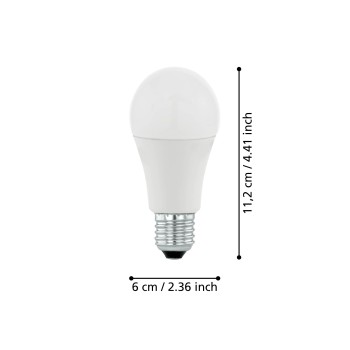Bec LED E27 A60 Eglo 110135, 11W, 1055lm, 3000K, dimabil