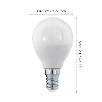 Bec LED E14 P45 Eglo 110139, 5.5W, 470lm, 3000K, dimabil