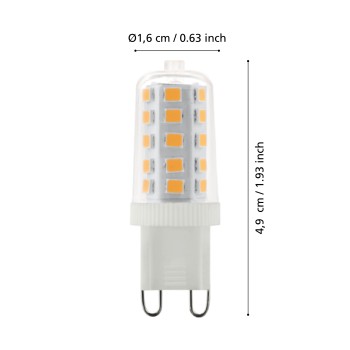Bec LED G9 Eglo 110156, 3W, 320lm, 3000K, dimabil