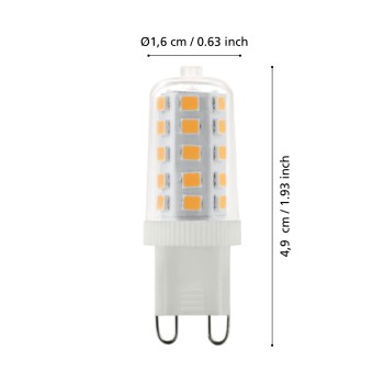 Bec LED G9 Eglo 110157, 3W, 320lm, 4000K, dimabil