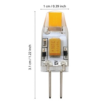 Set 2 becuri LED G4 Eglo 110158, 1W, 100lm, 2700K, dimabil