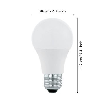 Bec LED E27 A60 Eglo 110175, 8W, 806lm, 3000K, dimabil