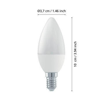 Bec LED E14 C37 Eglo 110176, 4.9W, 470lm, 3000K, dimabil