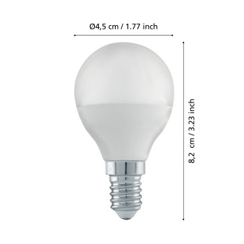 Bec LED E14 P45 Eglo 110177, 4.9W, 470lm, 3000K, dimabil
