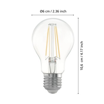 Bec LED E27 A60 Eglo 110179, 7.3W, 806lm, 2700K, dimabil