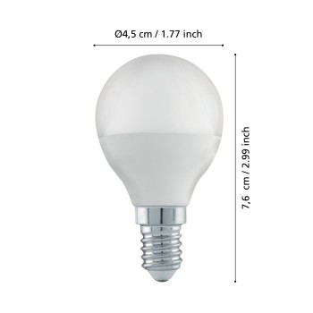 Bec LED E14 P45 Eglo 110183, 4.5W, 470lm, 2700K, dimabil