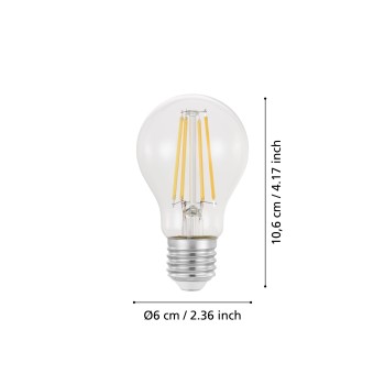 Bec LED E27 A60 Eglo 110187, 7.3W, 806lm, 3000K