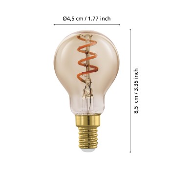 Bec LED decorativ E14 P45 Eglo 110191, 4W, 145lm, 2000K