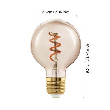 Bec LED decorativ E27 Eglo 110192, 4W, 145lm, 2000K