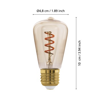 Bec LED decorativ E27 ST48 Eglo 110193, 4W, 145lm, 2000K