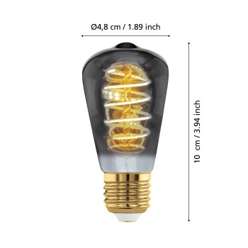 Bec LED E27 ST48 Eglo 110196, 4W, 100lm, 2000K