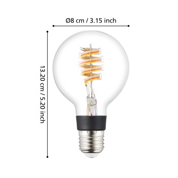 Bec inteligent LED RGB E27 G80 Eglo 110273, 4.9W, 400lm, 3000K