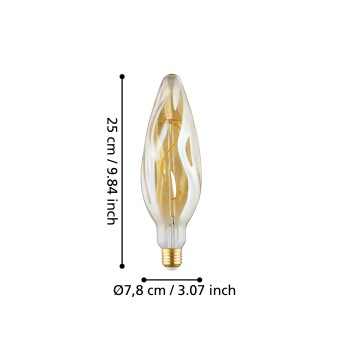 Bec LED decorativ E27 Eglo 110276, 4W, 270lm, 2100K