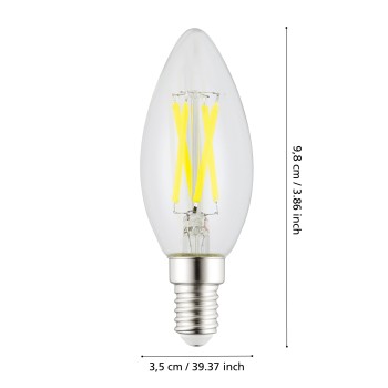 Bec LED E14 C35 Eglo 110283, 2.2W, 470lm, 3000K