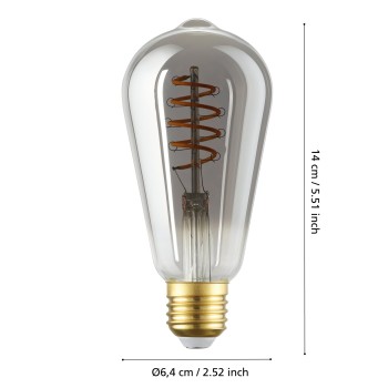 Bec inteligent LED decorativ E27 ST64 Eglo 110285, 4W, 150lm, 2000K