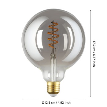 Bec inteligent LED decorativ E27 G125 Eglo 110288, 4W, 150lm, 2000K