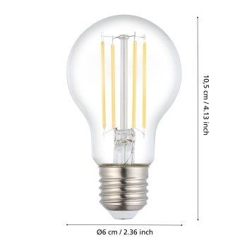 Bec LED E27 A60 Eglo 110294, 9W, 1055lm, 2700K