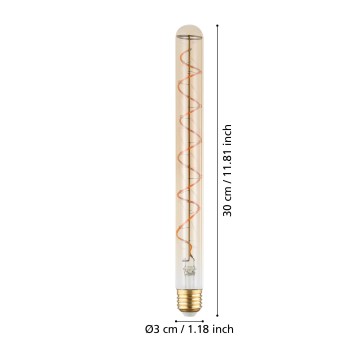 Bec inteligent LED decorativ E27 T30 Eglo 110297, 4W, 1600K