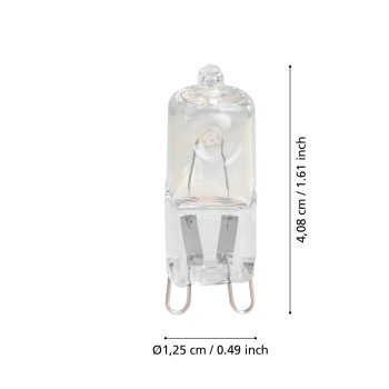 Set 2 becuri halogen G9 pentru cuptor Eglo 110299, 40W, 460lm, 2700K