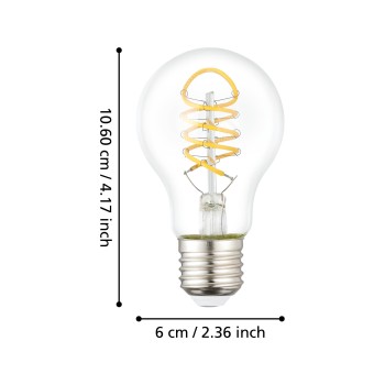 Bec LED E27 A60 Eglo 110306, 7.3W, 806lm, 2700K