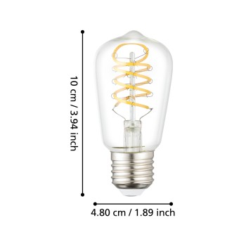 Bec LED E27 ST48 Eglo 110307, 7.3W, 806lm, 2700K