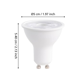 Bec inteligent LED GU10 Eglo 110308, 4.9W, 400lm, 2700-6500K