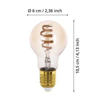 Set 2 becuri inteligente LED E27 A60 Eglo 110315, 4.9W, 360lm, 2200-6500K