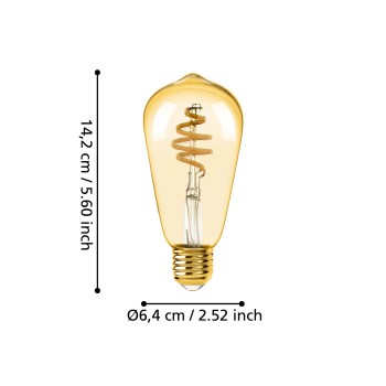 Bec inteligent LED decorativ E27 ST64 Eglo 110389, 7W, 806lm, 2200-6500K