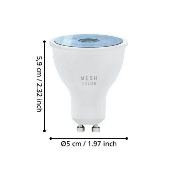 Bec inteligent LED RGB GU10 Eglo 110394, 4.9W, 2700-6500K