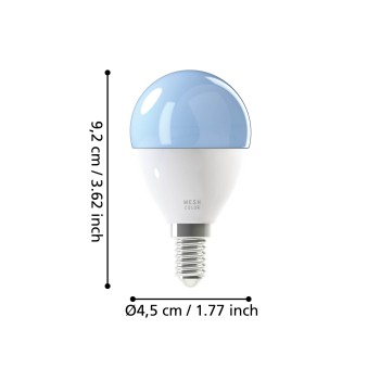 Bec inteligent LED RGB E14 P45 Eglo 110395, 4.9W, 530lm, 2700-6500K